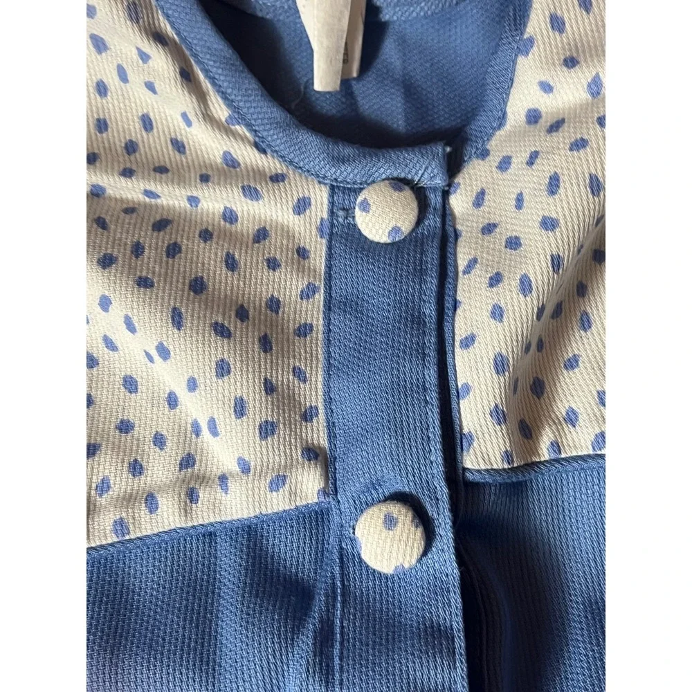 Vintage Handmade Blue Polka Dot Jumper Sailor‎ Collar One Piece Kids Size 5